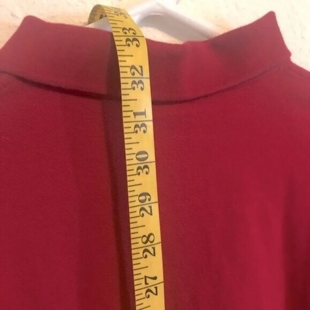 Polo Golf Ralph Lauren Men's XL/Large Red Knit‎ Long Sleeve 1/4 Button Polo